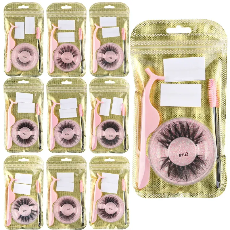 3D lashes false eyelashes Color Eyelash Combination Lash Curler and Brush Natural Thick Dhgate Wholesale Makeup