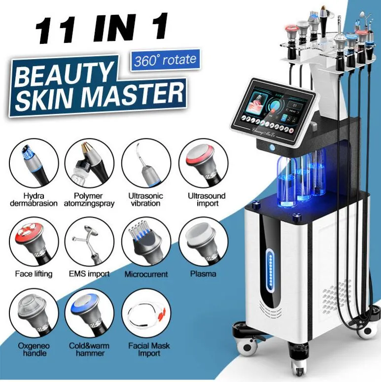 CE 승인 11 in 1 hydra dermabrasion microdersmabrasion machine ems rf 피부 회춘 주근깨 제거 산소 제트 페이셜 미용 장비