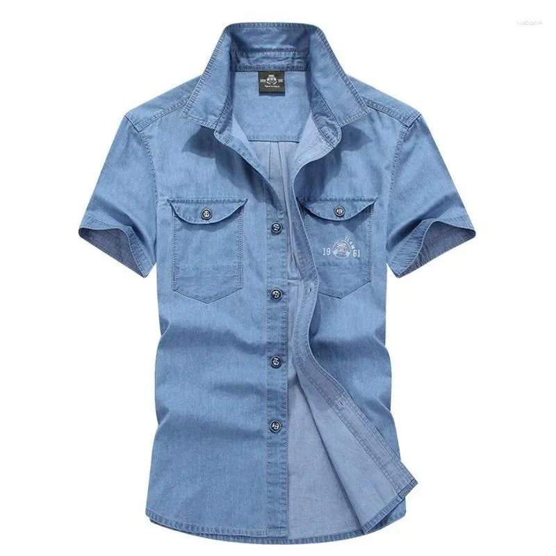 Mäns casual skjortor clearance Sommarskjorta Män denim S Camisa Jeans Hombre Cotton Hateble Male M-3XL