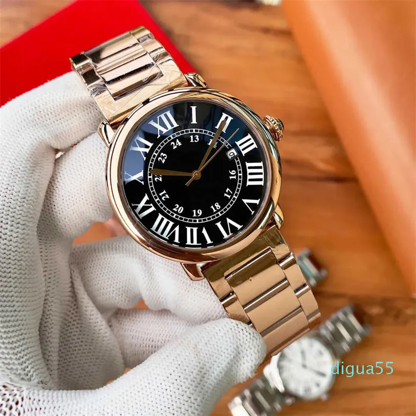 Herren Designer Uhr 40mm Full Automatic mechanisch Edelstahlgurt Gold Uhre Leder Uhrenband Uhren