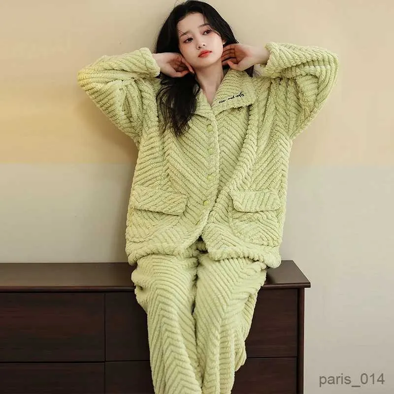 Sleep Lounge Thicken Warm Fleece Maternity Nursing Sleepwear Sets Autumn Winter Fashion Pajamas for Pregnant Women Pregnancy Home Wear R231013