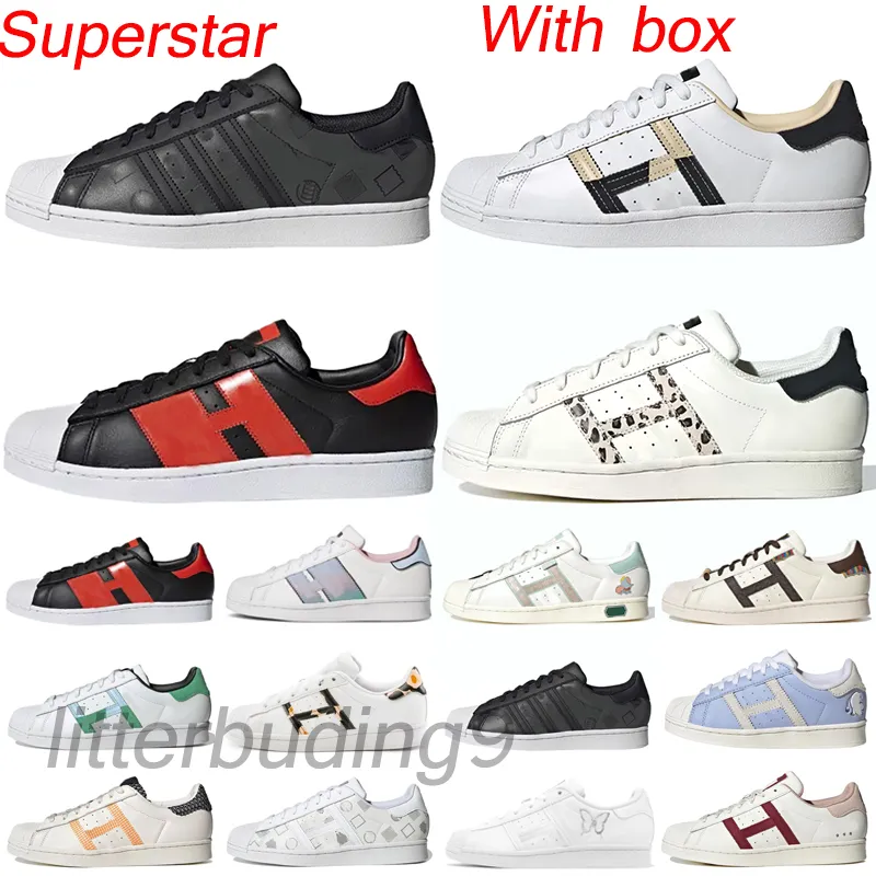 Superstar Originals Chaussures Casual Nuage Blanc Rose Clair Superstars Vert Bleu Dawn Baskets Super Star Femmes Hommes Designer Sneaker