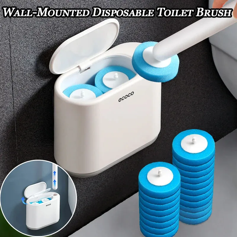 Szczotki toaletowe Uchwyty jednorazowe szczotka toaletowa z czyszczeniem płynne narzędzie do czyszczenia na ścianie do wymiany łazienki Szczotka WC Akcesoria 231013