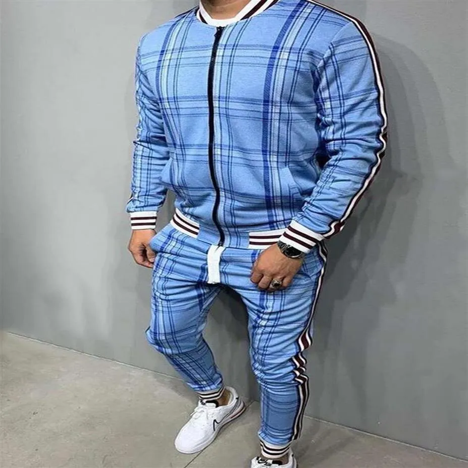 Gentlemen Set Men Tracksuit zamek błyskawiczny Fullset Kurt kombinezonu z długim rękawem Stripe Płaszcz Płaszcze Siłowce