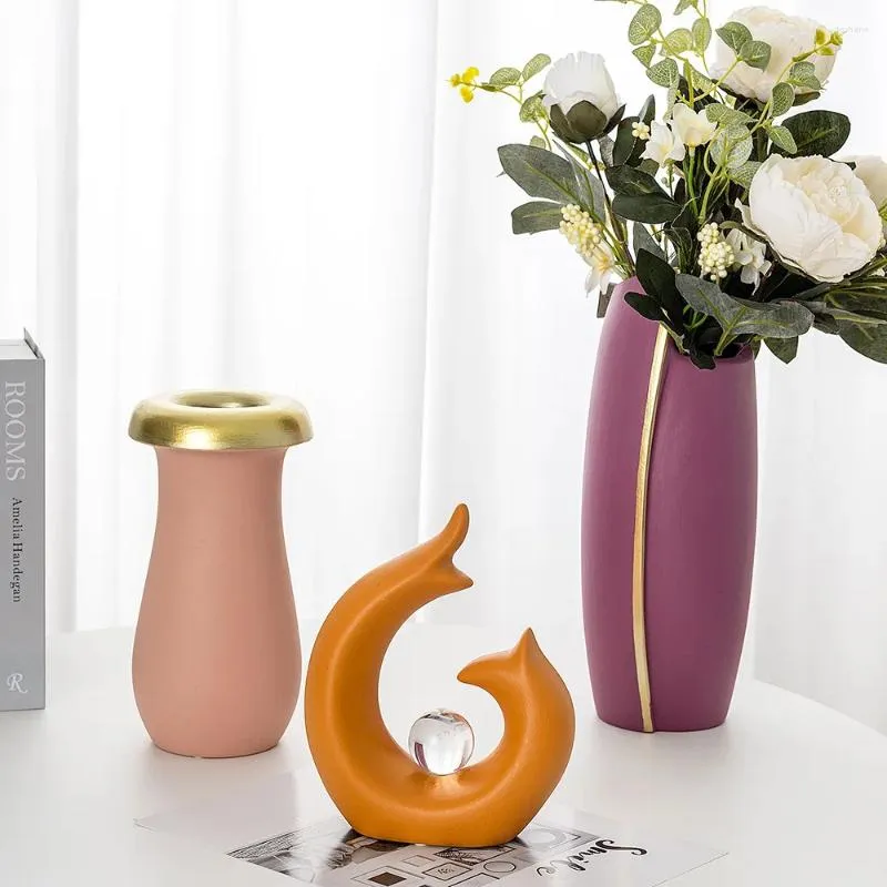 Vases en céramique, ornements modernes et simples, artisanat créatif doux, décoration de maison, salon, mignon, Pot de plante de Dragon, Vase créatif