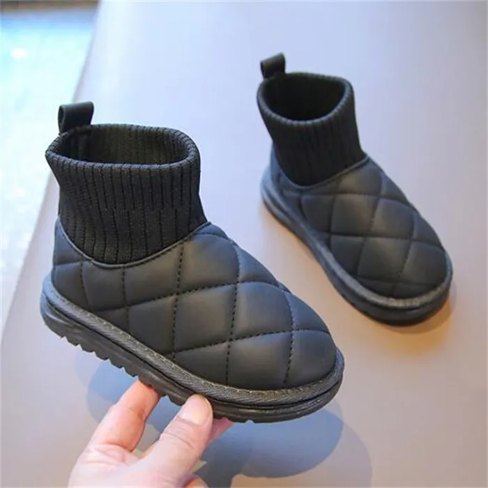 Laarzen Kinderen Sneeuw Jongens Meisjes Enkellaars Winter Warme Sokken Schoen Outdoor Peuters Babyslofjes Wol Dikke Mode Kinderschoenen