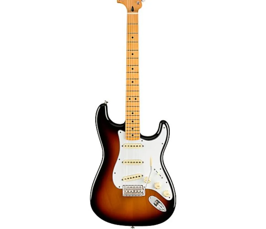 Jimi Hendrix 3 Color Sunburst Electric Guitar with Maple Neck Special Engraved Neck Plate Vintage Tuners Tremolo Bridge and Whammy Bar