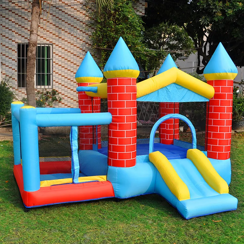 Casa de salto interna ao ar livre Casa inflável inflável para crianças com ventilador Castelo de casa de salto com slide ball pit Bouncer Jumper para crianças Park Toys Play Fun