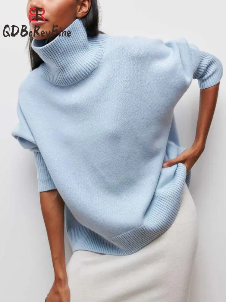 Oversized white turtleneck sweater online