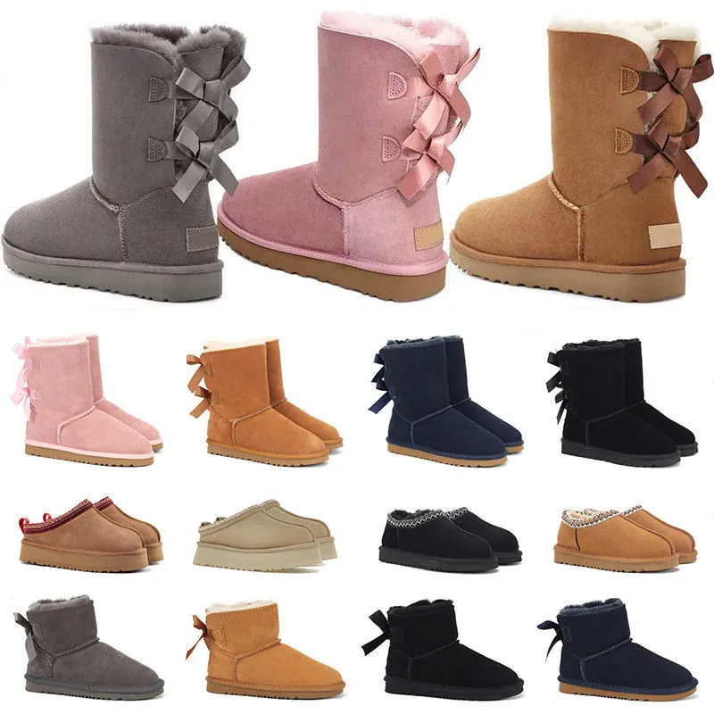 2023 designer laarzen vrouw tasman slippers winter laars tazz dameslaarzen meisjes kort bruin zwart klassiek kniehoge sneeuwbont enkel dame platform botas