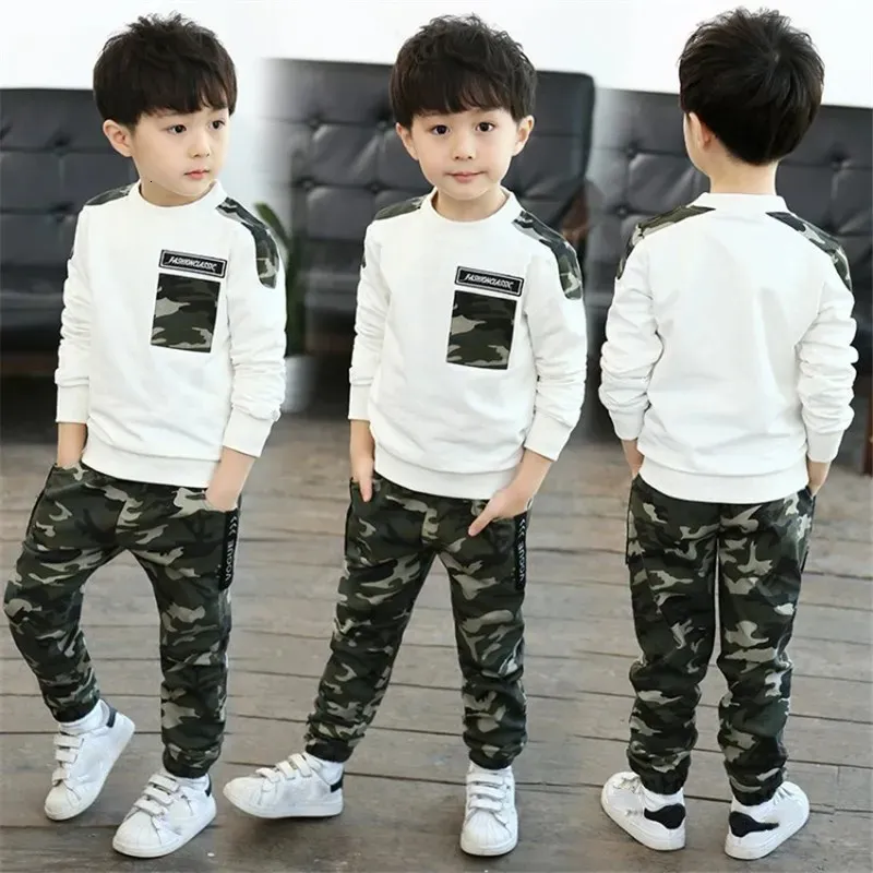 Kids Camouflage Tracksuit Set Autumn Sport Clothing For Boys Outfit With Top And Pants Teenager Boys Trackwear 231012 From Bai09 10.77 DHgate.Com