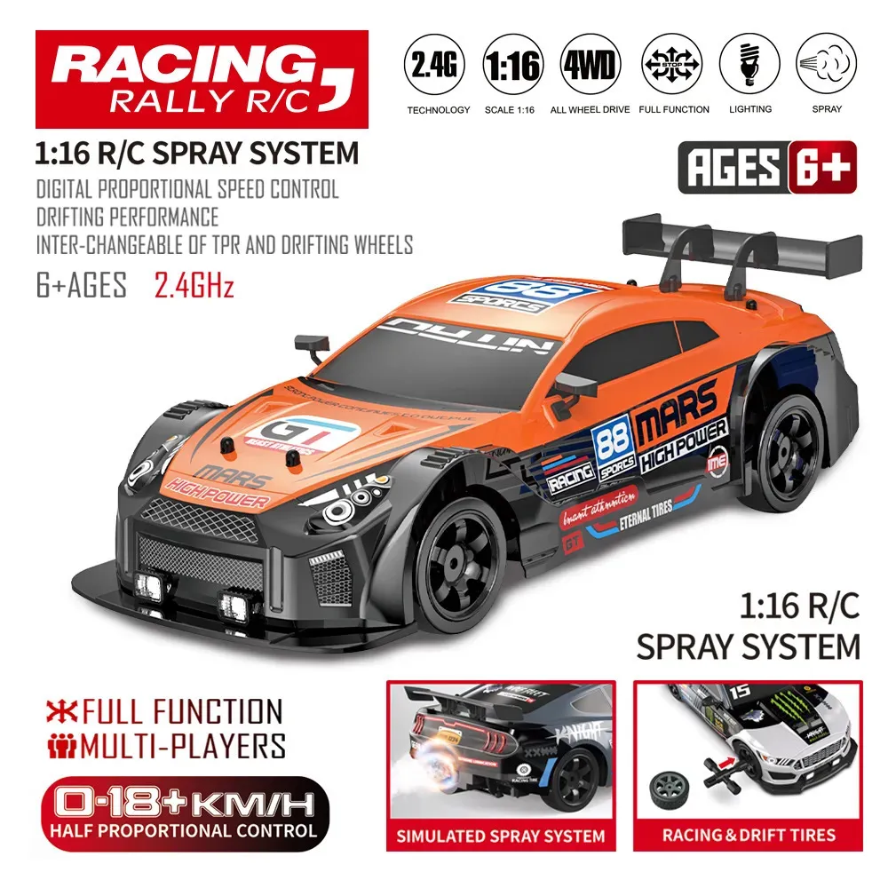 AE86 Electric RC Racing Micro Cars Toys For Kids 1/16 4WD 2.4G High