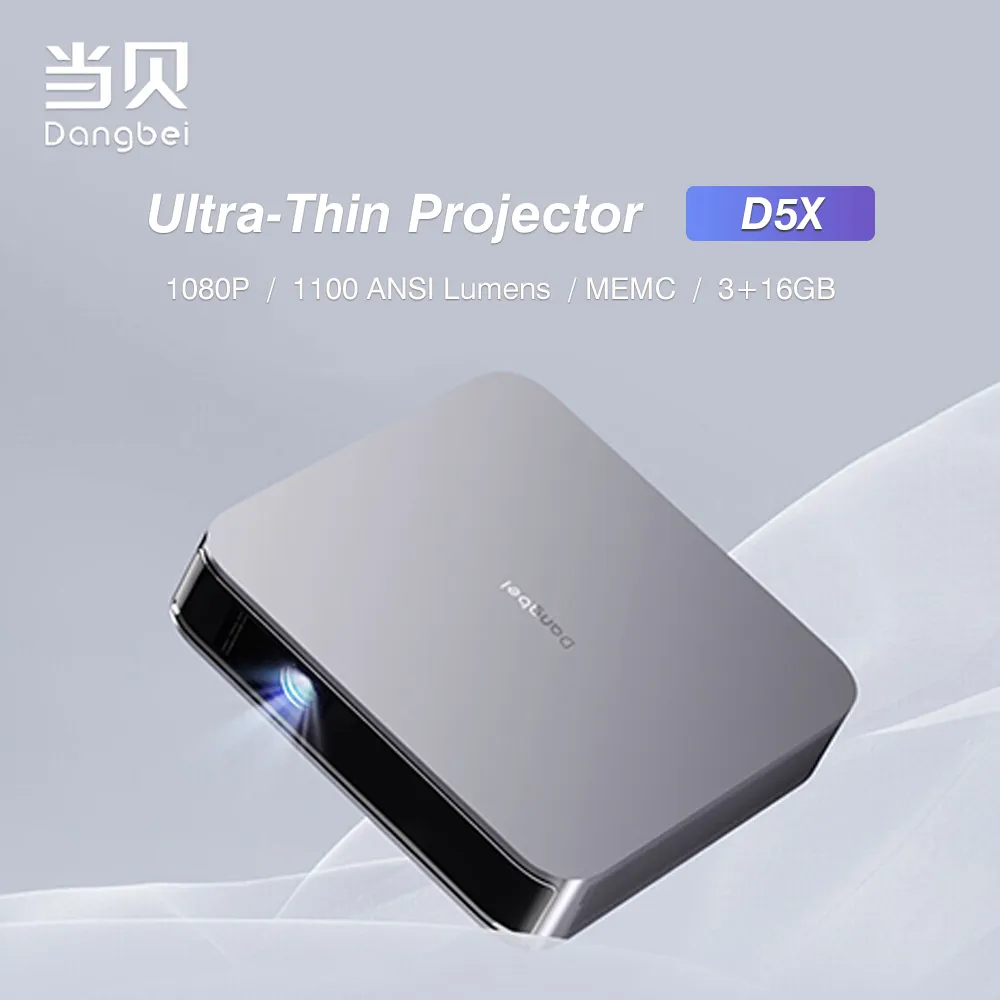 Mini proiettore portatile con WiFi e Bluetooth Proiettore cinematografico ruotabile con messa a fuoco elettronica Proiettori LED per home theater Compatibile con phone, TV Stick, laptop, HDMI, USB