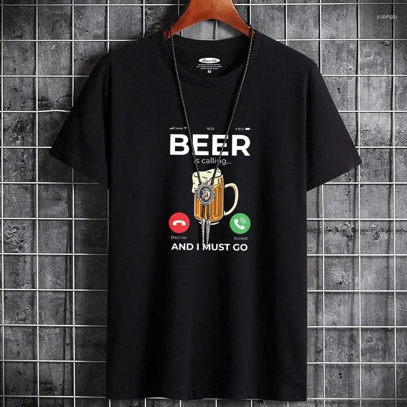 Men's T Shirts Shirt For Men Graphic Tee Crossfit High Quality Harajuku Fashion Printed Large T-shirt Y2k Clothing Caller Beer