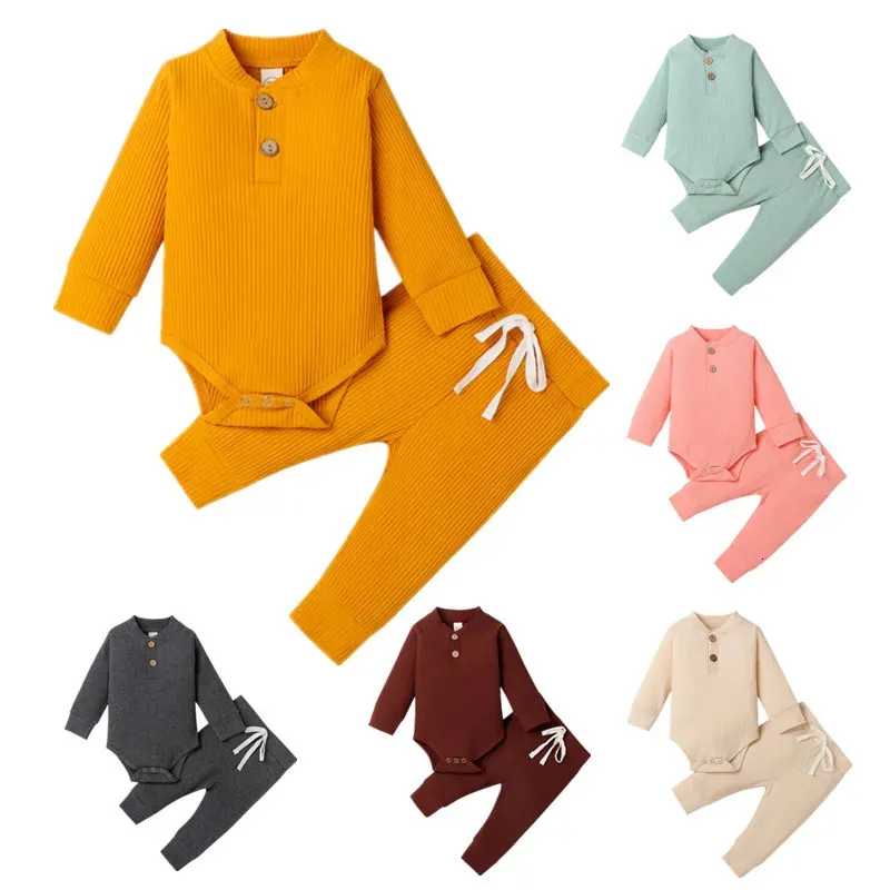 Ensembles de vêtements RUEWEY Pantalon Haut et bas pour enfants Ensemble bébé fille garçon vêtements groupes articles printemps automne né choses 231012