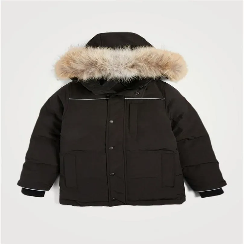 Weiyi Winter Down Parma Kids Jassen Daunejacke Wyndhams Warem Big Fur Hooded Coat Italy Arctic Jacket Children's Młodzież 215L