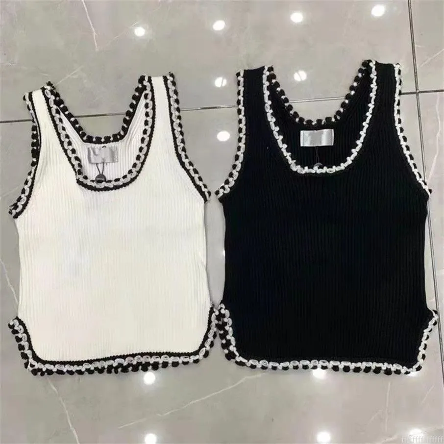 Kvinnors stickade tank tops skiva topp sommartankar camis kvinnlig solast elastisk stickad smal ärmlös träning Väst ärmlös blus239i