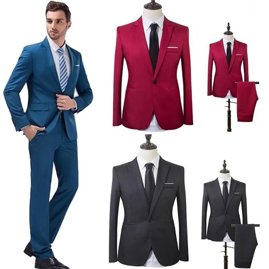 Trajes para hombres Blazers Hombres Traje de boda Hombre Slim Fit para traje de negocios Fiesta formal Ropa de trabajo Chaqueta Pantalones # 264163265h