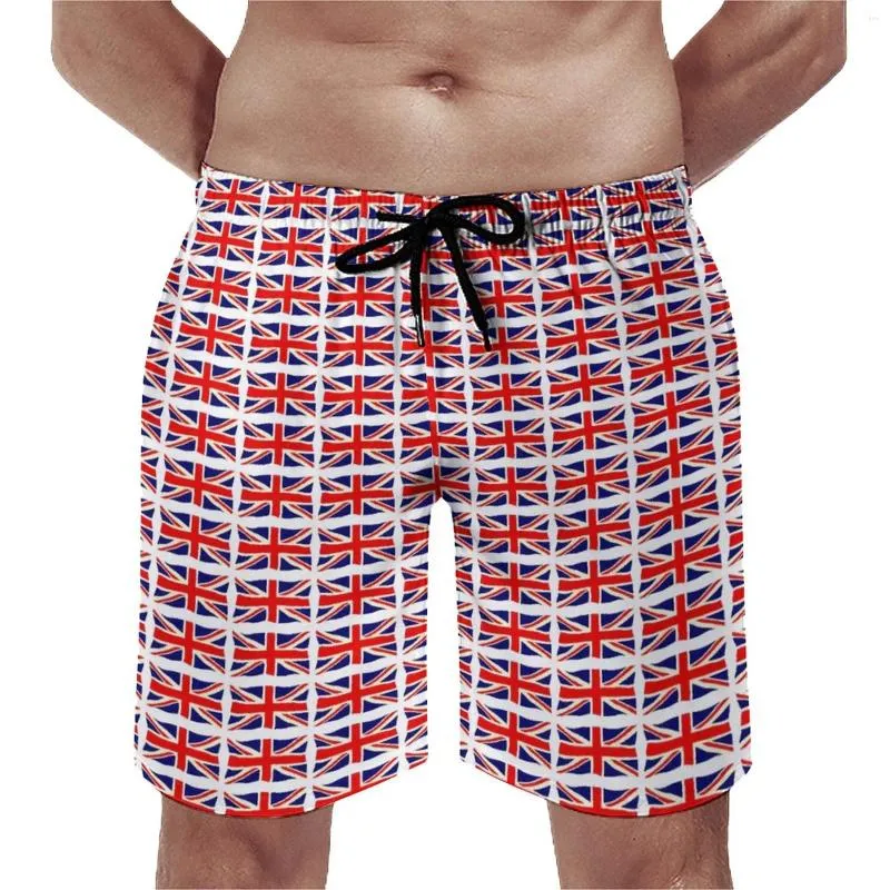 Erkek şort İngiliz bayrağı spor salonu yaz bayrakları baskılar plaj erkekler hızlı kuru klasik baskılı büyük boy yüzme gövdeleri