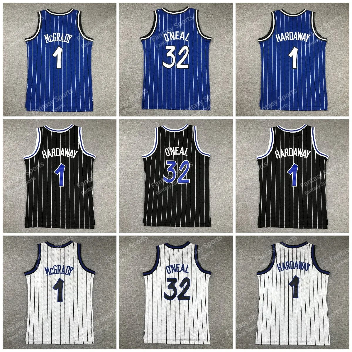 Kids Men 32 Shaq ONeal Basketball Jerseys Penny McGrady Blue White