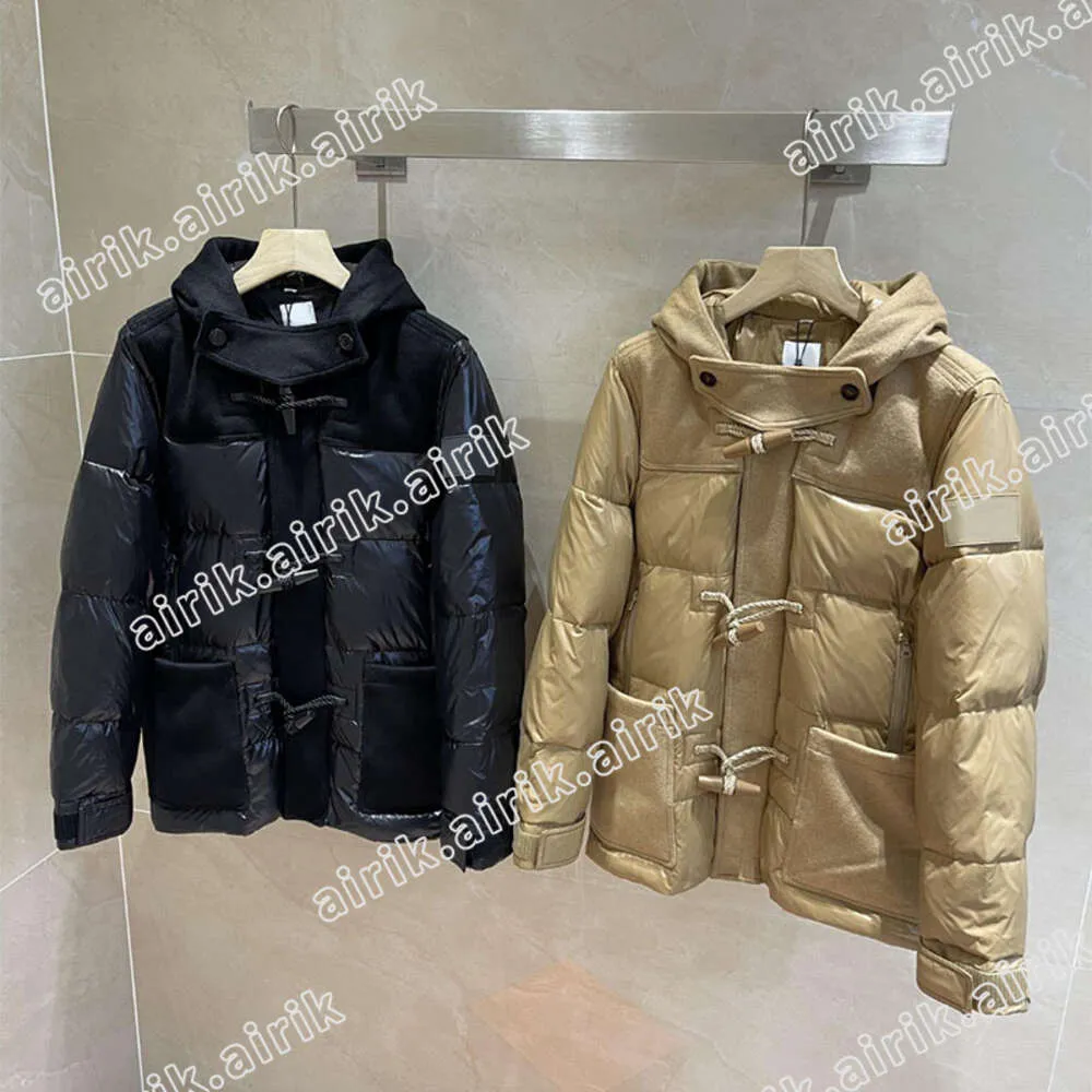 Designer Hommes Doudoune À Capuche Design Automne-Hiver Bouton De Pêcheur Marque De Luxe Légère Veste Coupe-Vent Pour Femmes Mode Chaud Épais Col Montant Puff