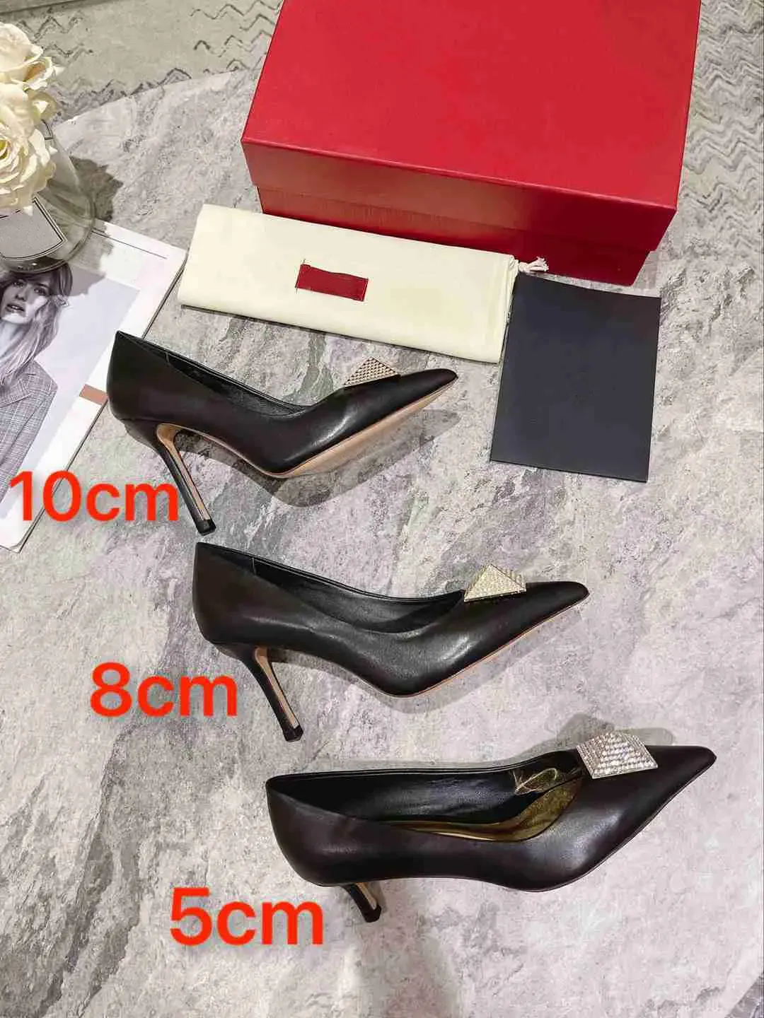 Designer Sandals Ladies Sandals Dress Shoes High Heels Black Nude Multiple Choice Sandals Party Wedding Work Stiletto Slippers 5cm 8cm 10cm