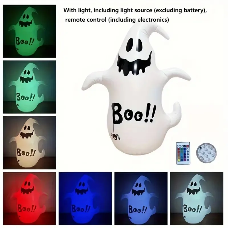 Vaso inflable de PVC con luz LED fantasma, accesorios de juguete para Halloween, 1 ud.