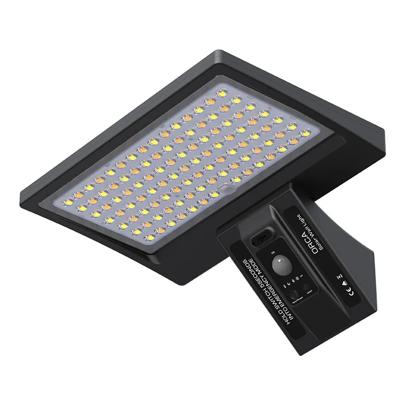 Luzes de segurança solar Luzes de inundação solar ao ar livre à prova d'água com sensor de movimento 4 modos 90 LEDS Luzes de parede para o jardim do quintal da varanda