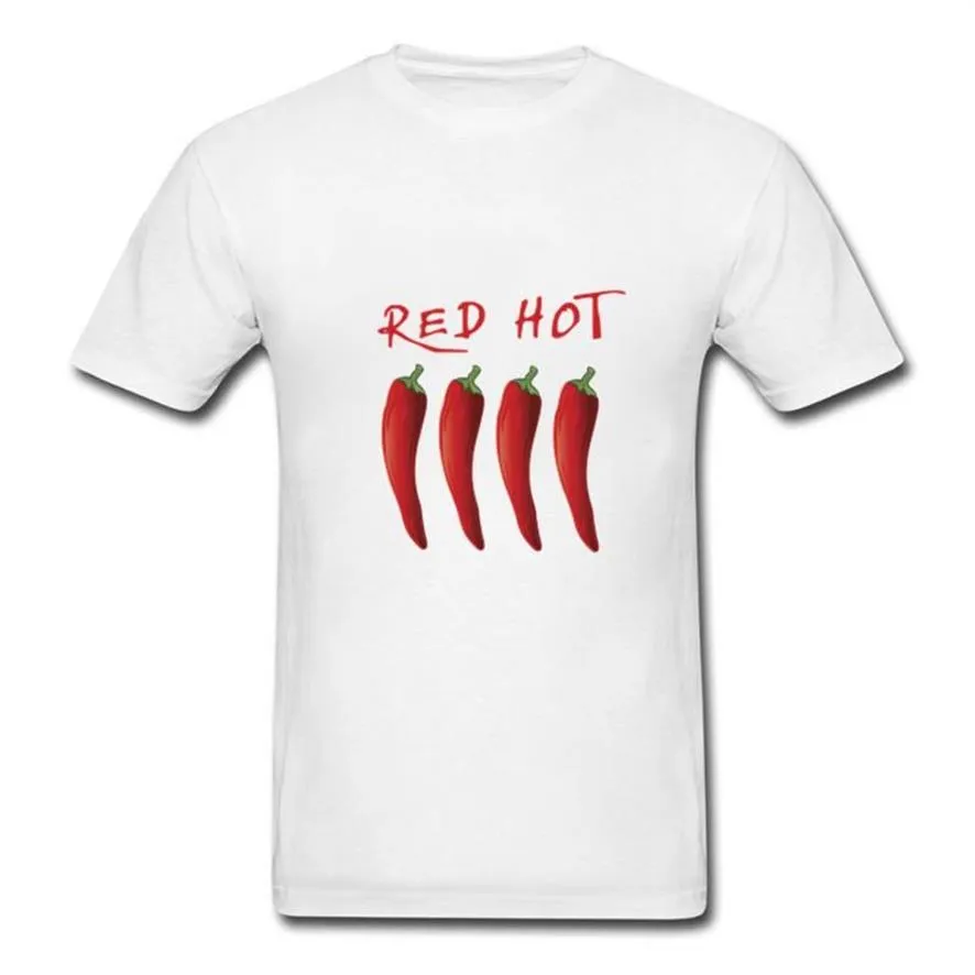 Herr t-shirts chili grönsak rolig t-shirt röd paprika design hipster tshirt kryddig mat musik party streetwear pre-cotton m282g