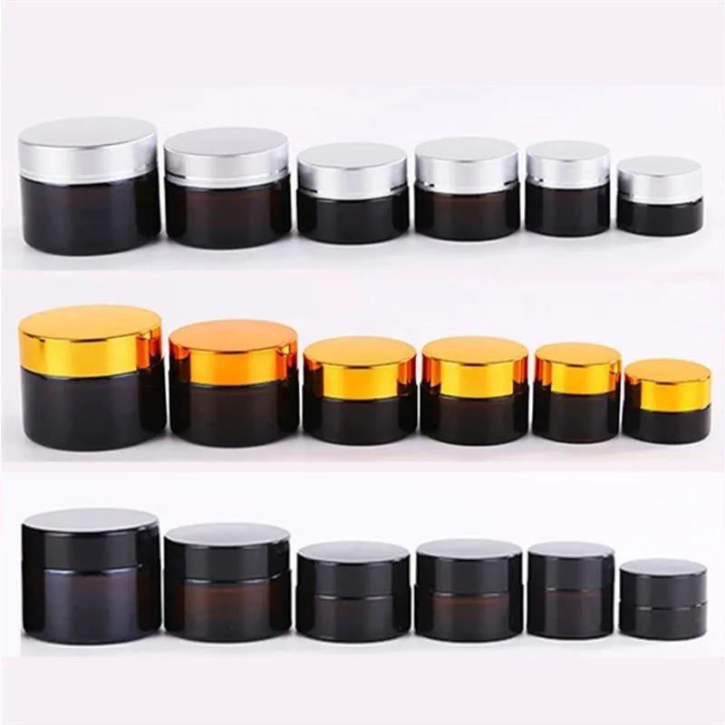 5g 10g 15g 20g 30g 50g Amber Glass Cream Jar Bottle Cosmetic Makeup Jars Refillable Lotion Bottles Gsbmi