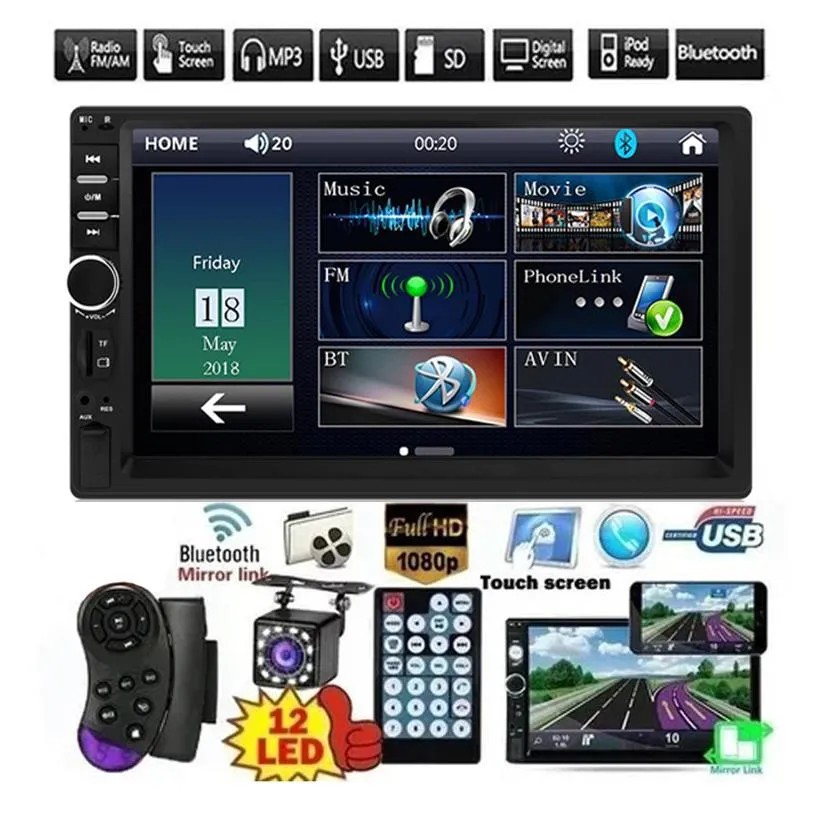2 Din 7 HD Auto DVD Multimedia Player Android Mirrorlink Auto Auto Radio Bluetooth FM USB AUX TF Auto Audio video Systerm285D