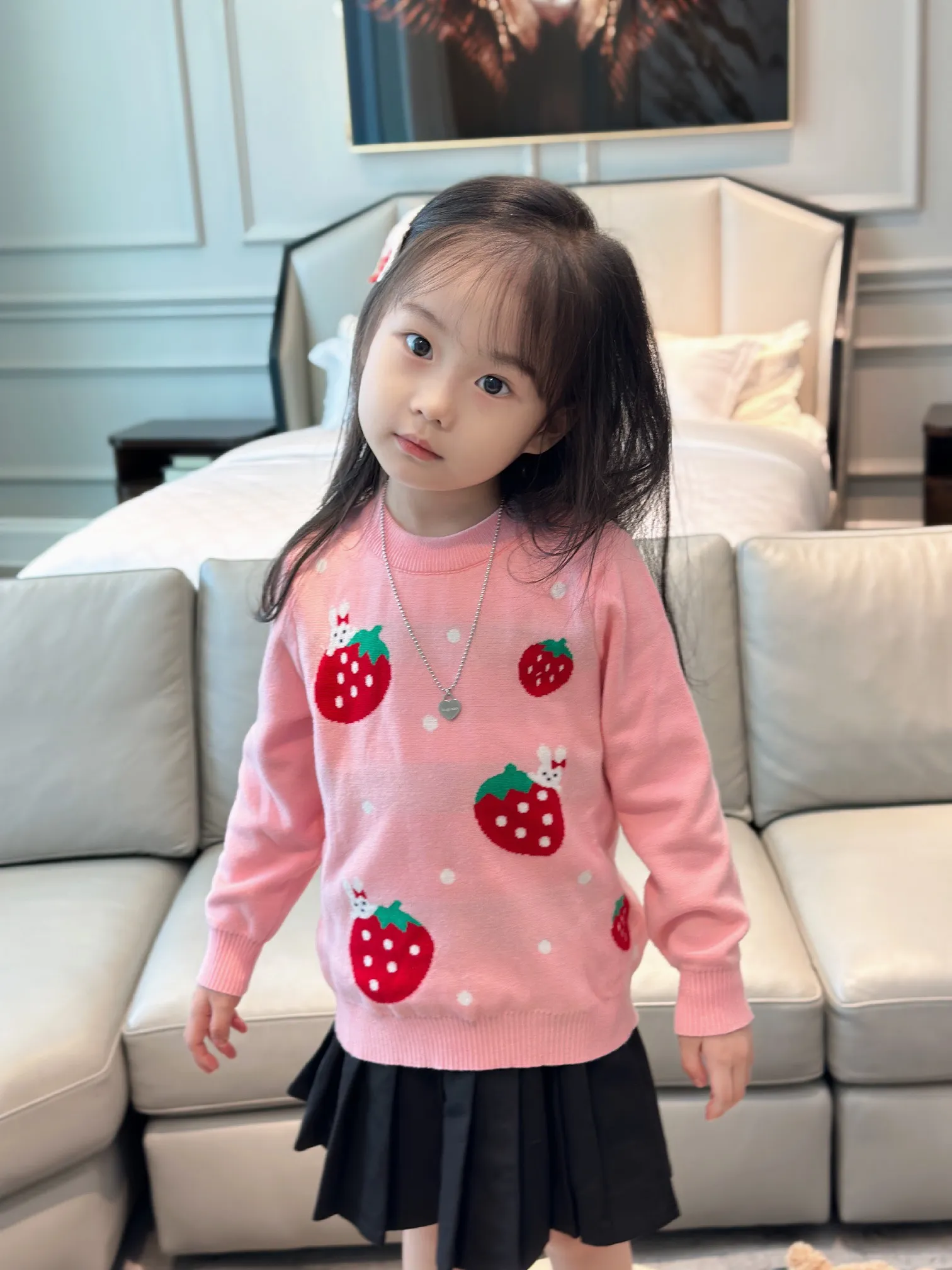 Cute Strawberry Knitting Pink Pullover Sweater Sweater For Girls Pink Winter Sweaters For Childrens Clothing From Xiaoxiao1939 30.66 DHgate.Com