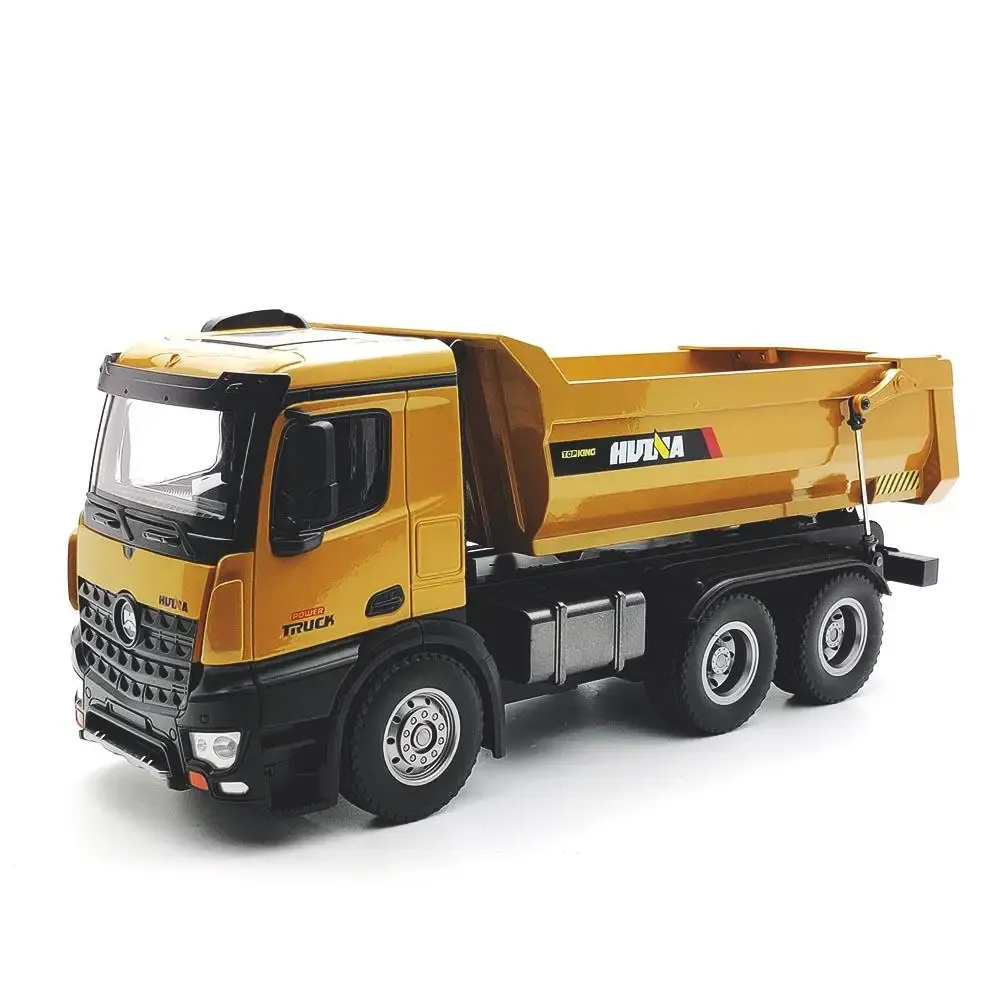 Huina 1582 Rc Car Large 1:14 10Ch Alloy Remote Control Dump Truck Caterpillar Transportation Cars Engineering Car Toys for Boys