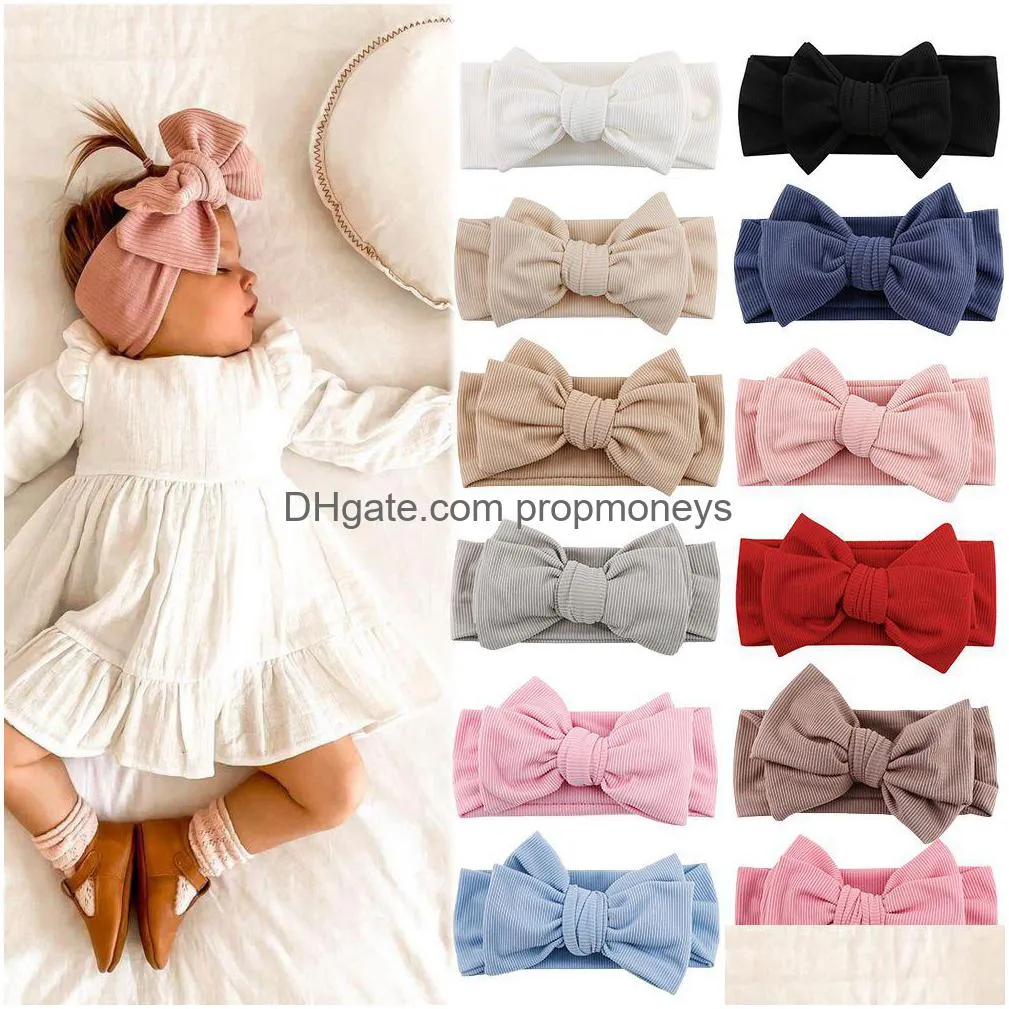 Cartoon Accessories Baby Headband Ribbedheadbands For Children Elastic Hair Bands Girl Accessories Infant Head Wraps Soft Turban Newbo Dhoe2