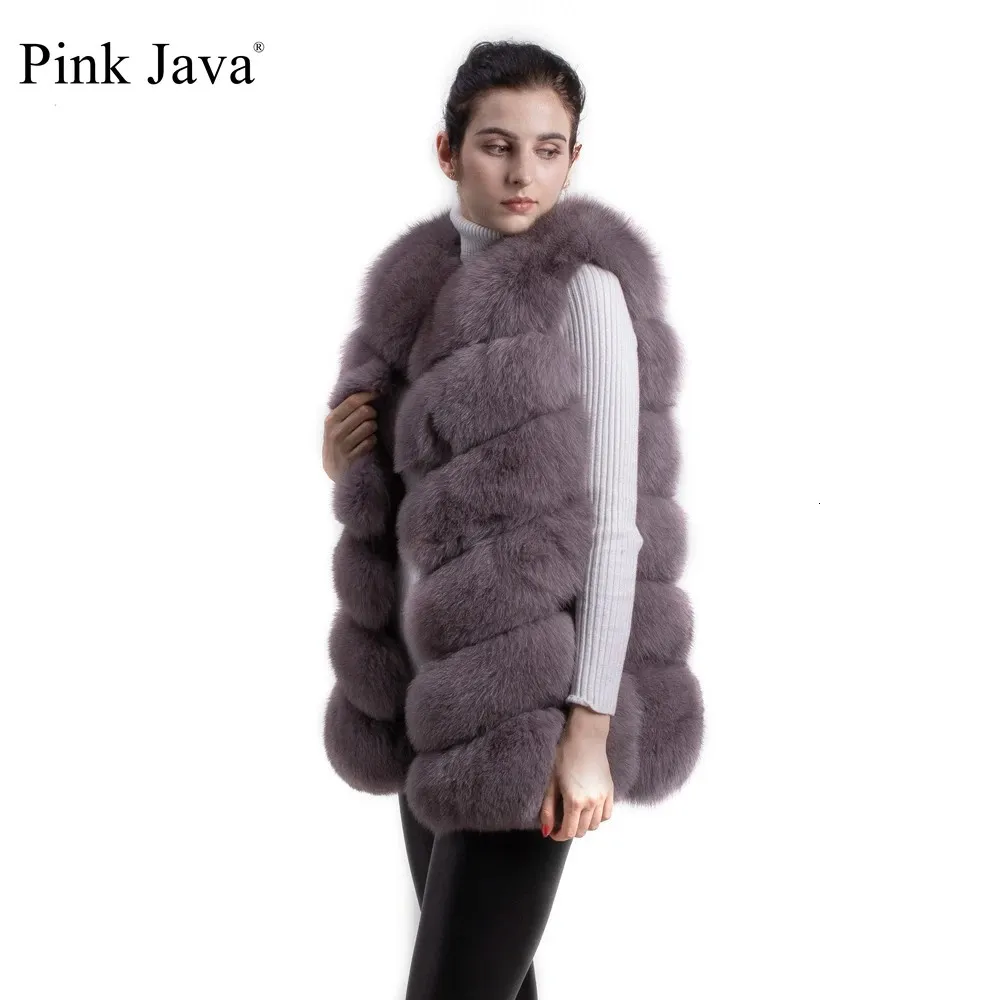 Damenfell Faux Pink Java 8049 Damenmantel Winter Luxuskleidung Echtpelz Naturweste flauschige Jacke Waschbär 231013