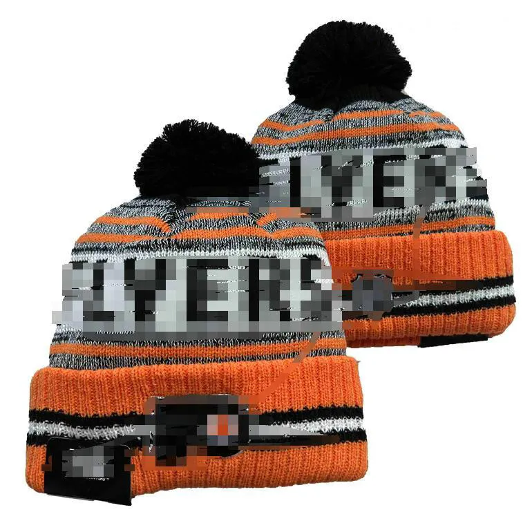 Men Knitted Cuffed Pom Flyers Seattle Hats Sport Knit Hat Striped Sideline Wool Warm Baseball Beanies Cap for Women