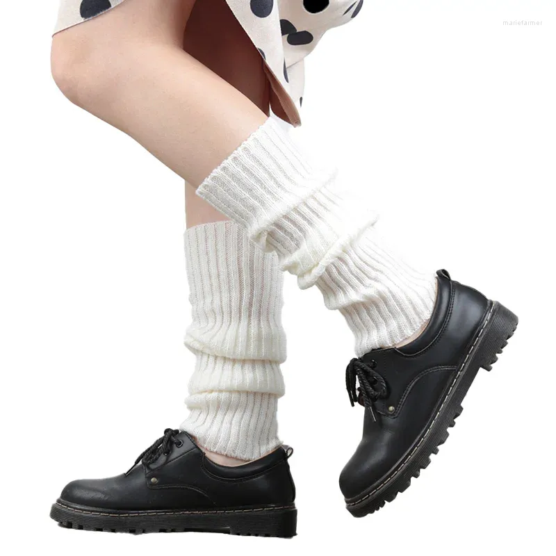 Kvinnors strumpor 1Pair Lolita Långt stickat varmt fotomslag Damer Autumn Winter Crochet Boot Cuffs Accessories