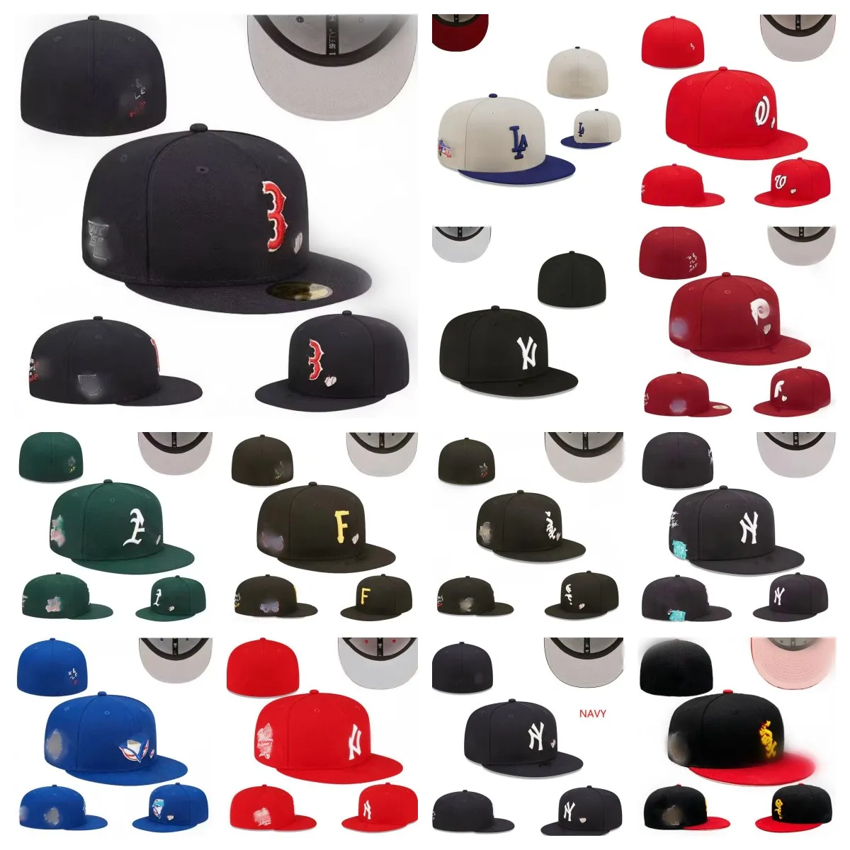 2023 Sombrero ajustado Diseñador para hombre Sombreros de béisbol Carta de color negro Hip Hop Chicago Deporte Cerrado completo Gorra plana Bordado Chapeau Stitch Heart Hustle Flowers n N9BQ