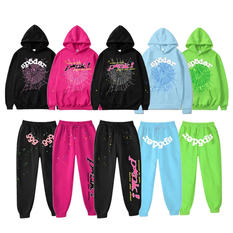 Men's Tracksuits Spder Hoodies Spider Hoodie Young Thug Angel Pullover Pink Red Hoodye Pants Men Graphic Shoe Spders Printing Web Yk Clothing Size Sxxl
