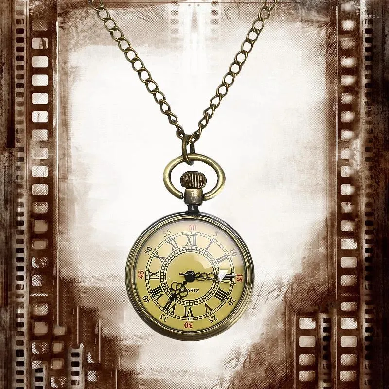 Hanger Kettingen Vintage Brons Glas Steampunk Zakhorloge Ketting Retro Antieke Sieraden Geschenken