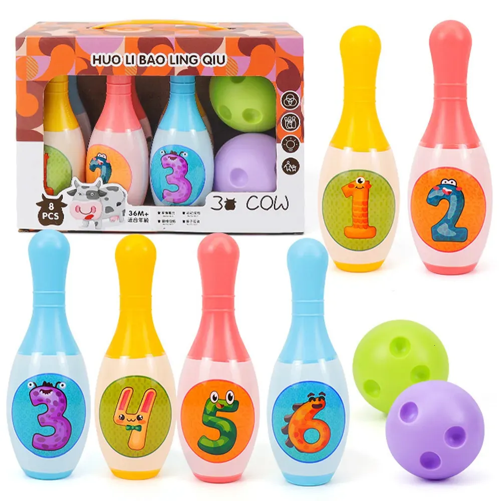 Sportspeelgoed Bowlingset Educatief speelgoed voor kinderen Peuters Dierennummer Leren Binnen Buitensporten Spelletjes Speelgoed voor kinderen Babycadeau 231013