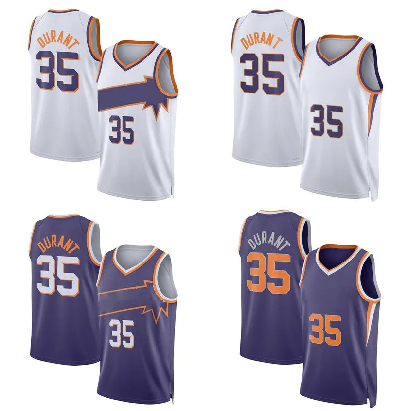 Kevin Durant Basketball Jerseys Devon Booker 2023-24 Säsong Alla Style City-versioner Black Blue White Orange Men Women Youth S-XXL Jersey 35 1