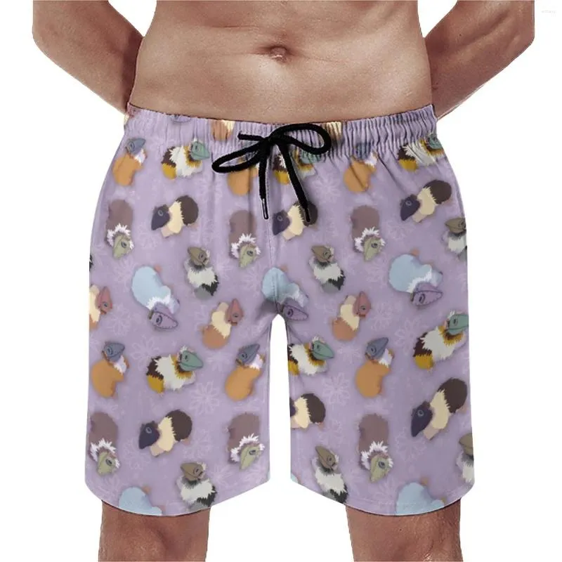 Men's Shorts Summer Board Cute Guinea Pig Sportswear Animal Print Design Beach Hawaii Quick Dry Trunks Plus Size