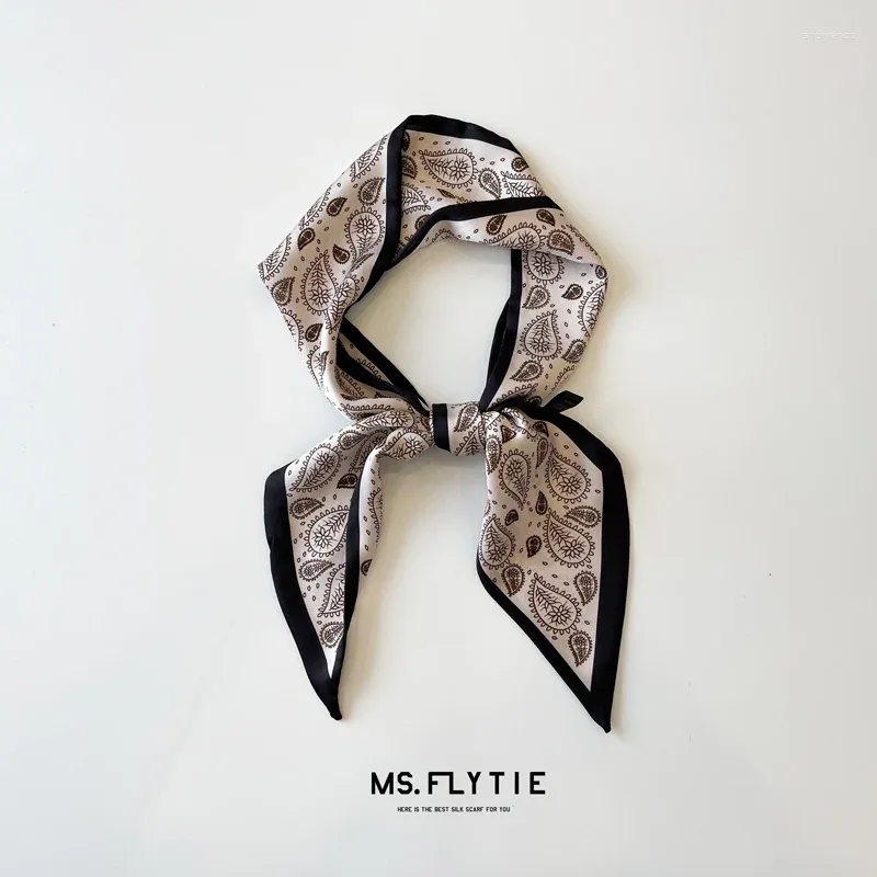 Scarves Fashion Print Hair Ribbon Scarf Women Neck Tie Bag Scarfs Satin Silk Skinny Headscarves Ladies Foulard Floral Bands 2024