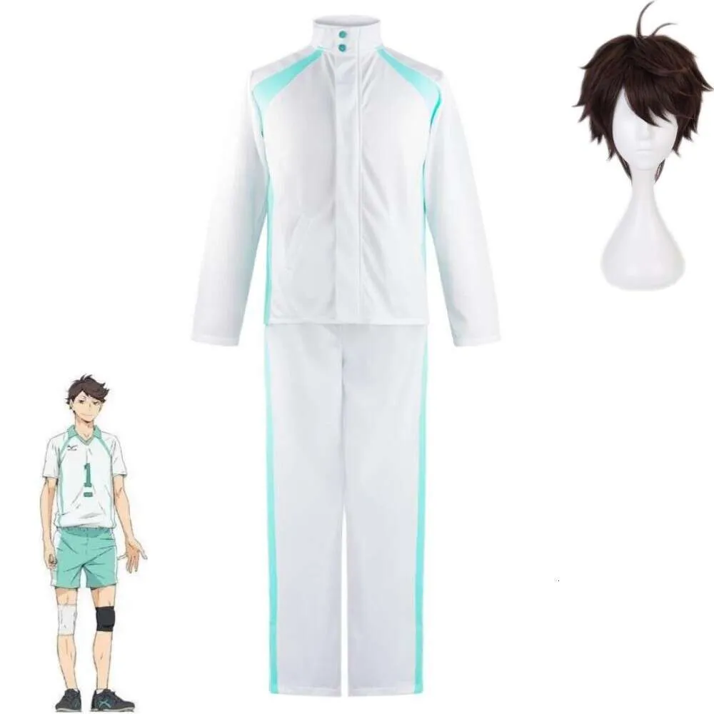 Cosplay anime haikyuu oikawa tooru cosplay kostym peruk aoba Johsai High School Volleyball Team Uniform Halloween Sportwear Suit