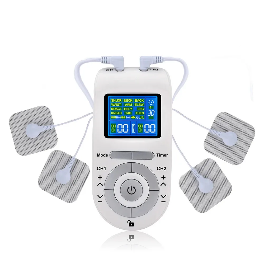 Massagestenar Rocks Electric Tens Muscle Stimulator EMS Acupuncture Face Body Massager Digital Therapy Herald Tool Electrostimulator 231013