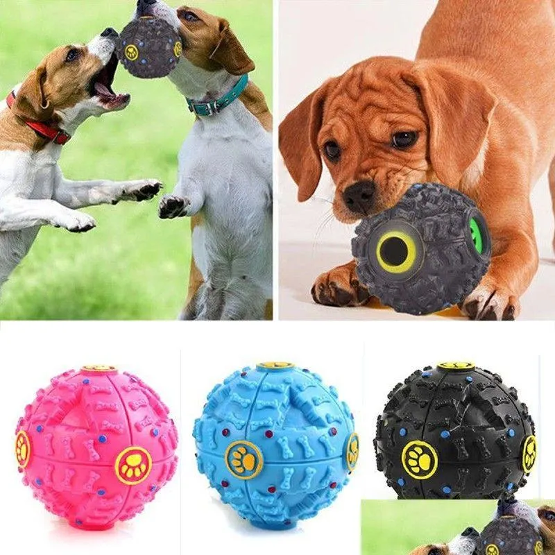 Dog Toys tuggar husdjur valp ljud boll läckage mat leksak katt squeaky squeaker leveranser spela droppleverans hem trädgård dh0pu