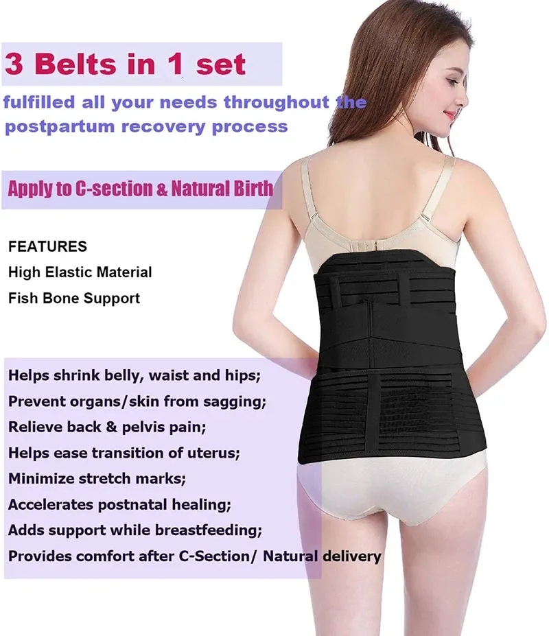 3 In 1 Postpartum Brabic Womens Waist Trainer Belt With Slimming Cincher, Belly  Band, And Body Trainer Corset For Postnatal Support 231013 From Ren04,  $17.04