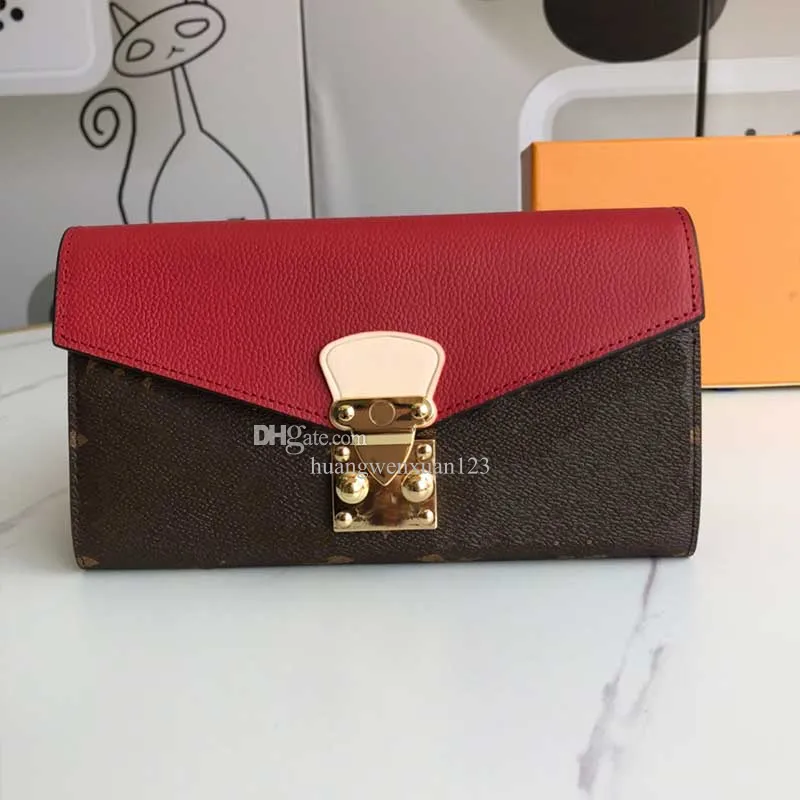 Portafoglio donna firmato Borsa lunga in pelle di alta qualità Porta carte moda pallas con portamonete Borsa Cluth da donna Portafogli con lettera personalizzata M58414