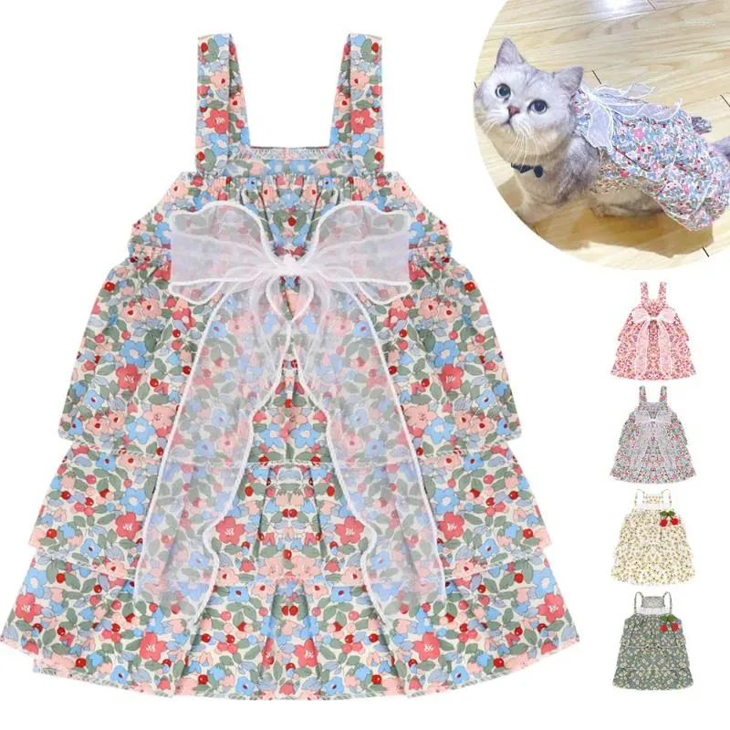 Hondenkleding Huisdier Kat Bloemen Prinses Jurk Lente Zomer Kleding Voor Kleine Honden Zoete Kleding Yorkshire Leuke Gedrukte Puppy Rok